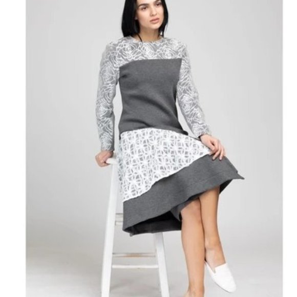 New Without Tags - Sara Navon Grey Skirt - Medium - Picture 2 of 3